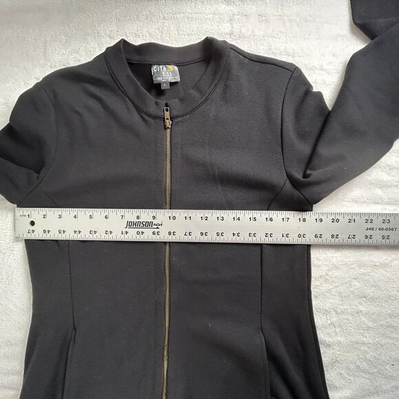 Citron 3.33 Womens Zip Up Jacket Large Floral Back Asian Minimalist Boho Artsy - Picture 8 of 9